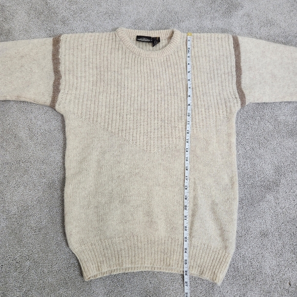 Y2K Bootlegger Wool Fisherman Fishermancore Cream Sweater Size M Cozycore Warm - Picture 9 of 14